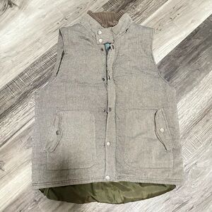 Heritage 1981 Olive and Brown Herringbone Vest Jacket Size X Large